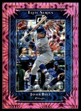 2019 Donruss Elite Series Pink Fireworks Javier Baez Chicago Cubs #ES6