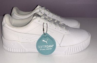 Puma Optimal Comfort Womens White Leather Lace Up Sneaker Shoes Size 7