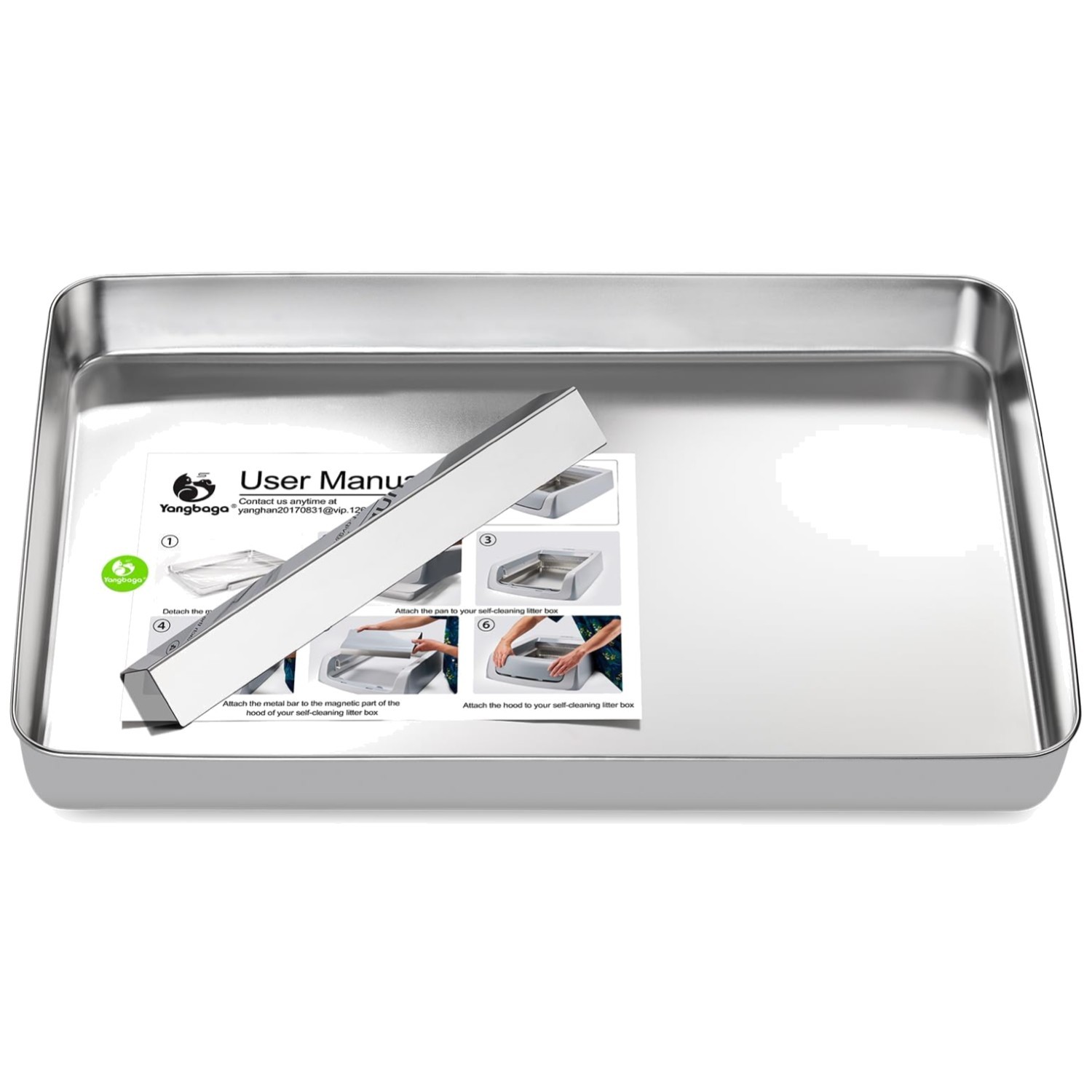Stainless Steel Reusable Litter Tray, Compatible with Petsaf