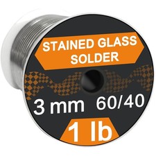 Versatile 60/40 Stained Glass Solder - 1 lb Spool with 3mm Diameter Wire