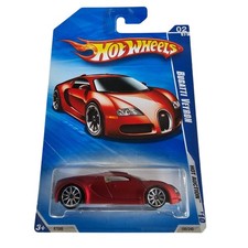 Hot Wheels 2010 Hot Auctions #2/10 Bugatti Veyron Satin Red - 10 Spokes