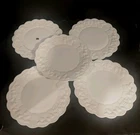 5 Vintage Westmoreland White Milk Glass Paneled Grape 10.5" Dinner Plates Plate