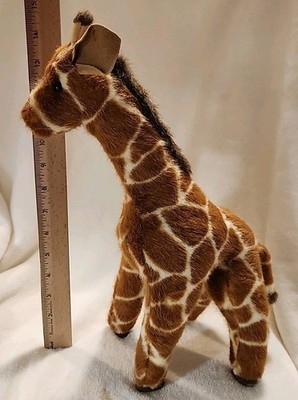 Vintage Gund '86 Plush Giraffe W/Suede Ears 14.5'' Tall Stuffed Animal Stands Own