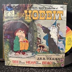 The Hobbit J. R. R. Tolkien Book and Vinyl Record 33 1/3 Rankin Bass