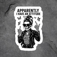 Skeleton Sticker Vinyl Decal Sassy Attitude Middle Finger Biker Butterflies
