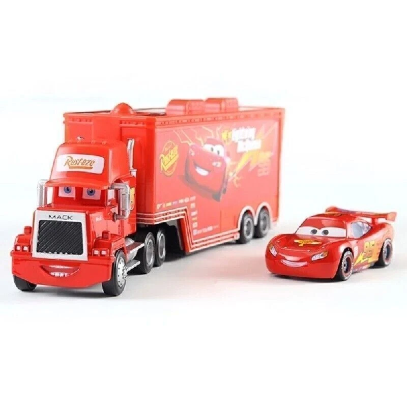 2 PIEZAS Disney Pixar Cars 2 NO.95 Iluminación McQueen & Mack Hauler Camión Juguetes Diecast Foto 2 de 4