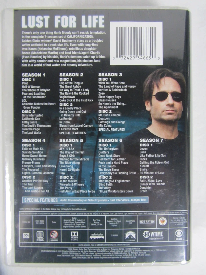 Californication: The Complete Series (DVD, 14-Disc Set, 2020) New Unopened - Image 2 of 4