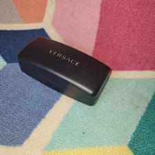 Versace Black Hard Shell Sunglasses Case Gold Logo Eyewear Protector Clamshell