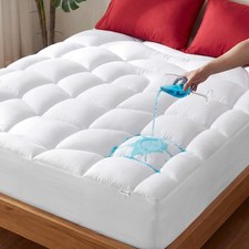 King Mattress Pad Waterproof, Ergonomic Quilted Mattress Topper for Back Pain...