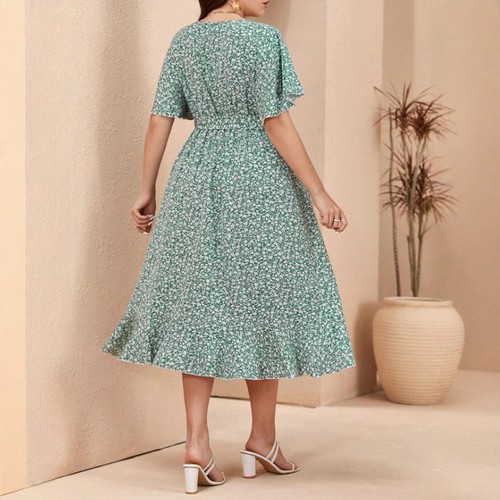Plus Size Curvy Women Floral Dress Summer Holiday Beach Party Swing Sundress - Picture 29 of 117