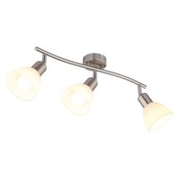 Deckenleuchte Deckenlampe Wohnzimmerleuchte Nickel Matt Glas Opal Led H 16,5 Cm