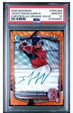 2025 Bowman - Chrome Prospect JHOSTYNXON GARCIA Autographs Orange Wave #1/25