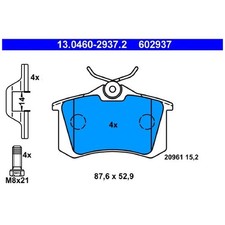 Satz Bremsbeläge Bremsklötze hinten für Audi A6 C5 4B2 4B5 Allroad 4BH | 2391