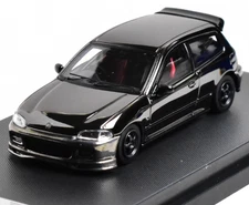 SW 1:64 Plating Black Civic EG6 Hatchback Sports Model Diecast Metal Car