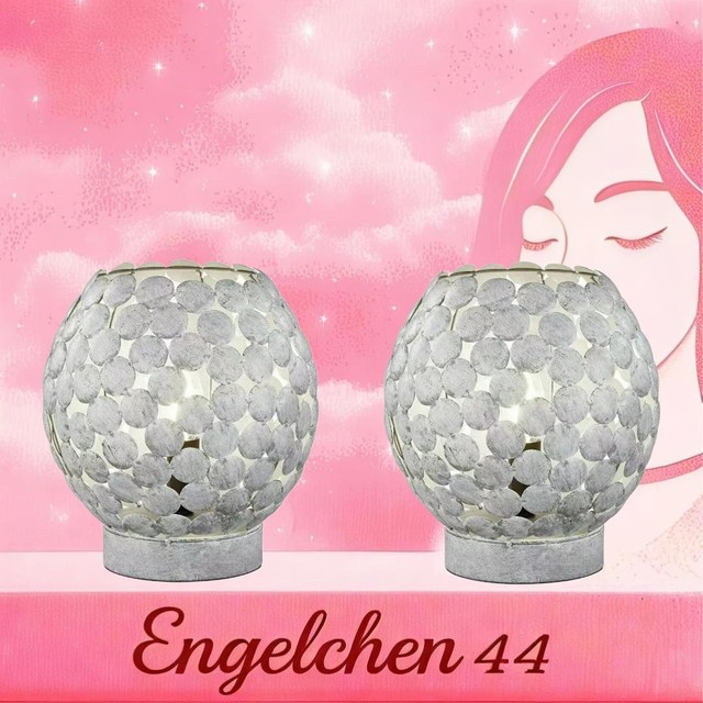 2x Nacht Tischleuchte Vintage Tischlampe Retro Nachttischlampe GRAU/Weiß Lampe