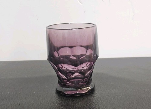 MCM Viking Amethyst Purple Glass Georgian Tumbler Honeycomb 4" 8oz