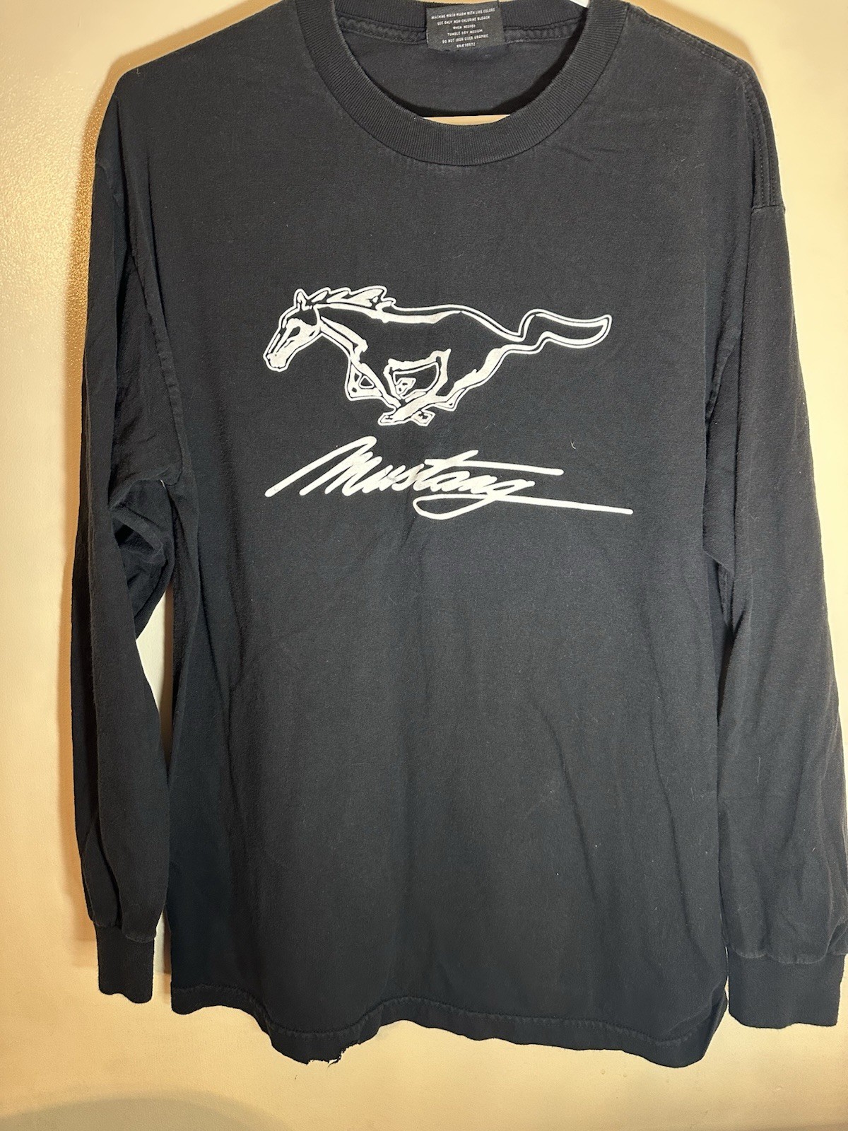 Mustang Car T Shirt Long Sleeve Large Vtg Y2K Mens Large Ford Mustang Shirt