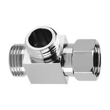 3 Way Brass Chrome Diverter G1/2" T Shape Adapter Value for Shower Arm Mounted