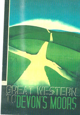RAILWAY ADVERTISING    GWR TO DEVONS MOORS CARD NO RAIL 060