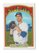 2021 Topps Heritage High Number JULIAN MERRYWEATHER Rookie Card Blue Jays