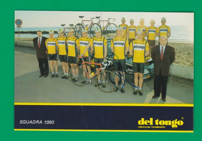 CYCLING cycling team card DEL TONGO 1990 signed MARIO CIPOLLINI