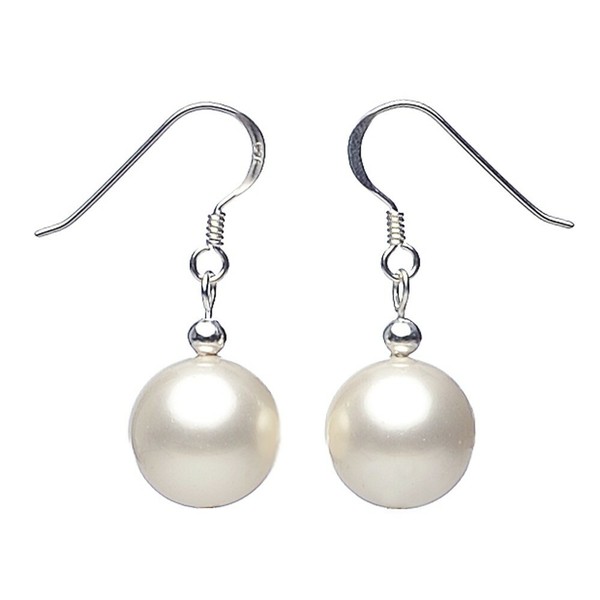 Ohrringe OhrhäNger Muschelkernperlen & 925 Silber Ohrschmuck Perlen Weiß Damen-image