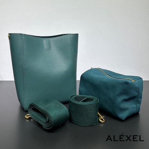 Extra Large Genuine Leather Bucket Bag, Minimalist Classic Leather Tote Bag - Picture 41 of 42