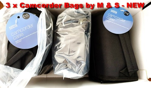 CAMERA CAMCORDER 3 x BAGS MARKS & SPENCER 4xZIPPED POCKETS+ STRAP Hi-Quality NEW - Picture 2 of 9