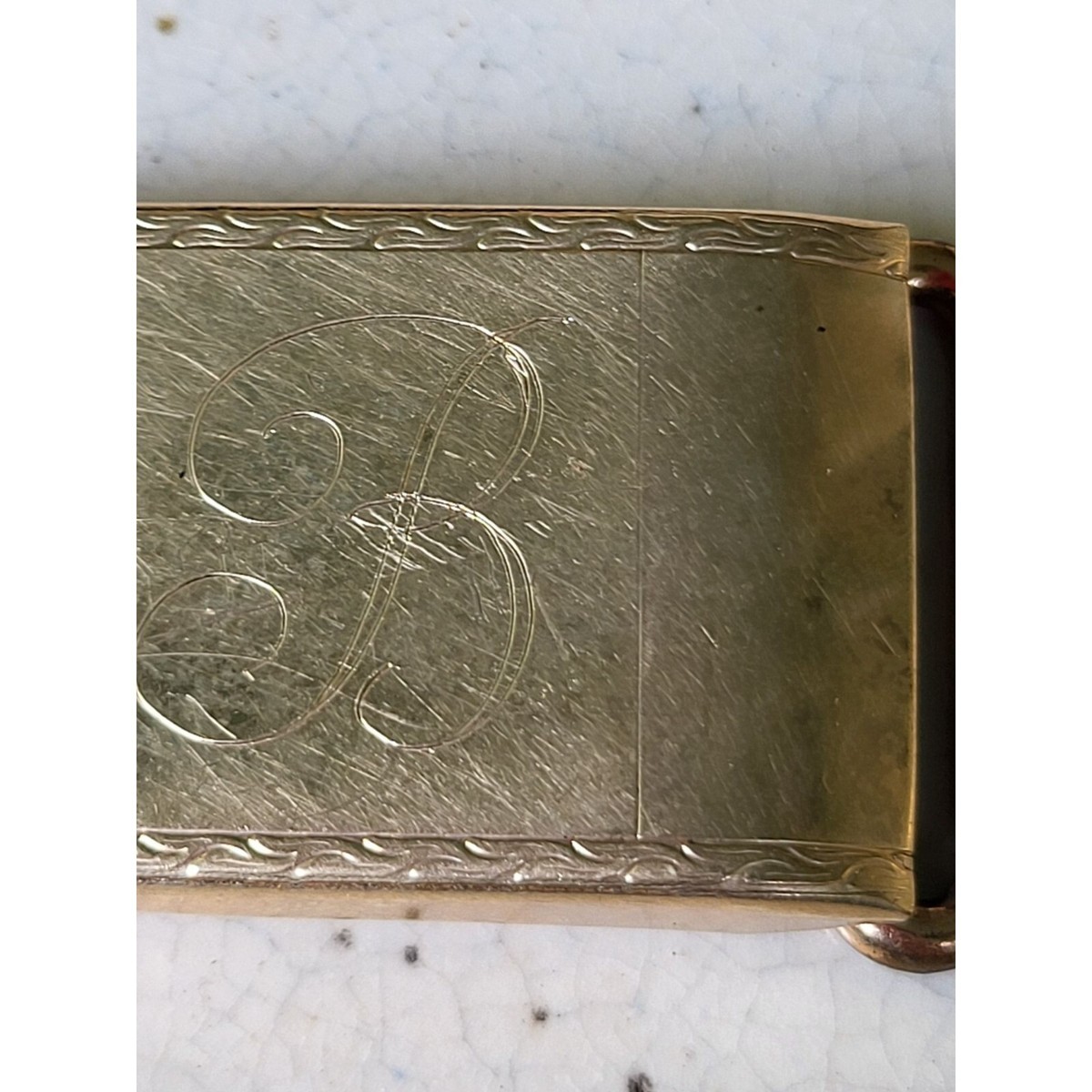 VINTAGE HICKOK Gold Filled BELT BUCKLE SCRIPT B MONOGRAM