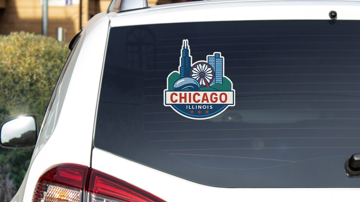 Autocollant Vinyle Chicago Skyline - Décoration Murale Historique