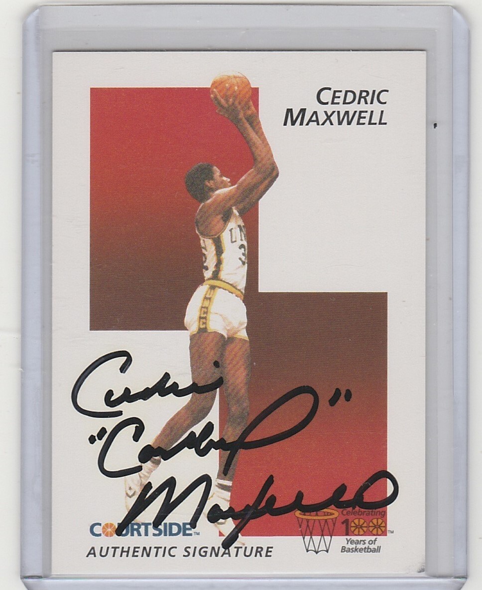 CEDRIC MAXWELL 1992 COURTSIDE COLLEGE FLASHBACK AUTHENTIC SIGNATURE #23 ON CARD