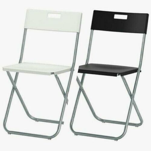 NEW IKEA GUNDE Folding Chair Black/White Camping Caravan Garden Home Office  Seat