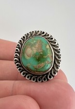 Vintage Navajo Sterling Silver Gem Grade Royston Turquoise Ring