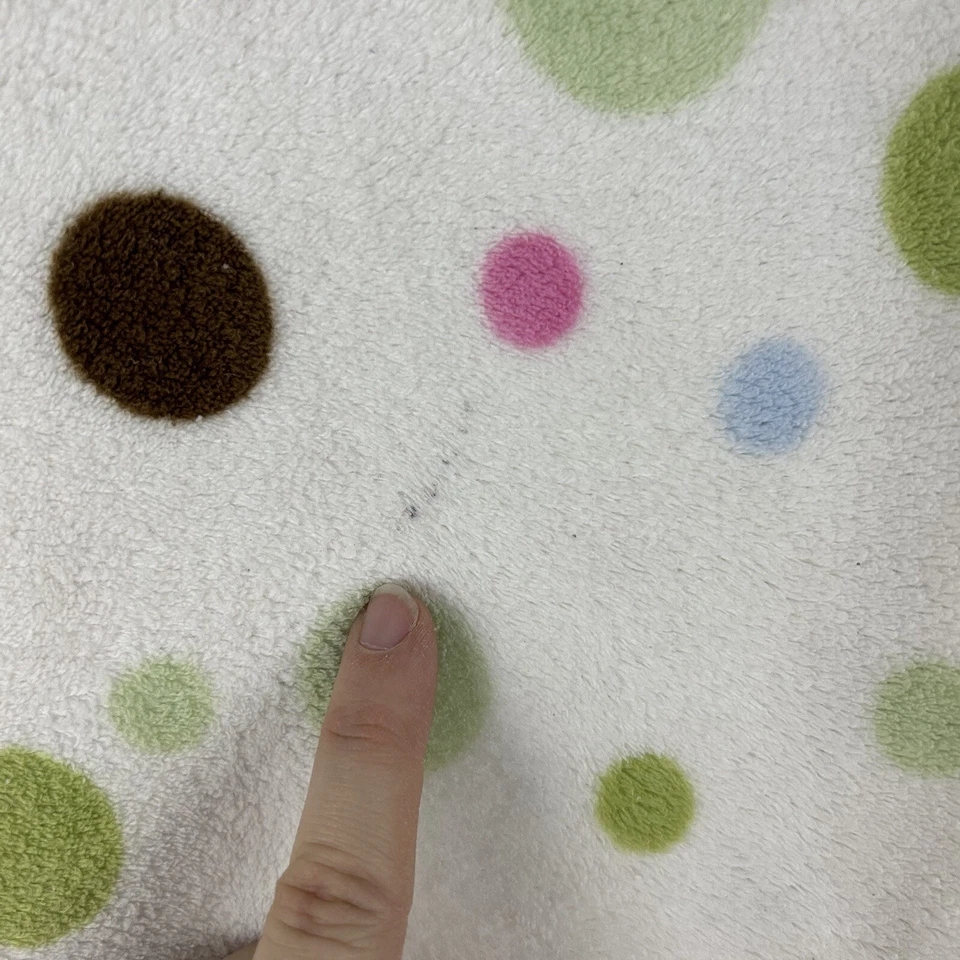 Manta Bebé Lunares Cocalo Marrón Blanco Rosa Verde Azul Manchas Círculos Lovey Foto 4 de 4