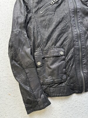 Vintage Men's Diesel Leather Cafe Racer Biker Jacket Archive Size