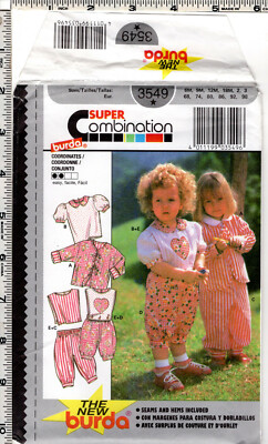 ''Coordinates'' BURDA Super Combination Sewing Craft Pattern 3549 6-9-12-18mo.,2,3