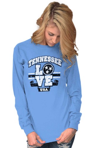Vintage Tennessee Love USA TN Stars Flag Long Sleeve T Shirt Tees For Women - 第 6/9 張圖片