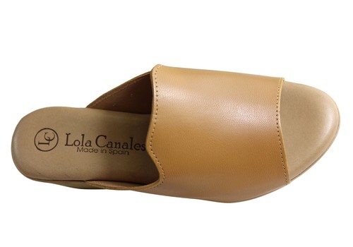 Lola Canales Trinity Womens Spanish Comfortable Leather Slide Sandals - Picture 3 of 17