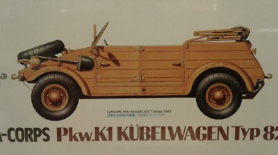 Tamiya 1/16 scale kit 36202, German Kubelwagen Type 82