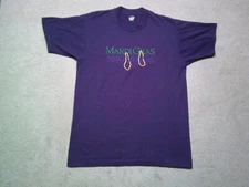 Vintage 90s Mardi Gras T Shirt Mens Large Purple Single Stitch Screen Stars Best