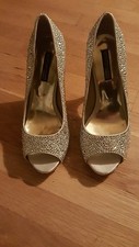 Benjamin Adams London Crystal Shoes - Size 8 New-Mint Condition Satin/Crystal