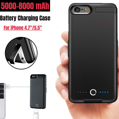 5000-8000mAh For iPhone 8 7 6Plus SE(2020) Battery Charger Case Power Bank Cover