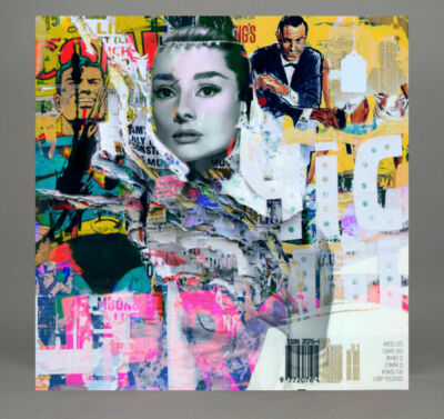 Hommage an Hepburn vs. 70 ziger 130x130cm Pop Art/Acrylglas 5 mm/Poster/Loft