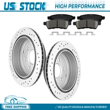 For 2005-19 Nissan Frontier Xterra Suzuki Equator Rear Brake Rotors Ceramic Pads