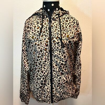 Volcom Cheetah Print Windbreaker Jacket, Women s size M