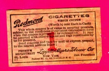 SCARCE 1917 PIEDMONT CIGARETTES PRIZE COUPON/TICKET T-206 TOBACCO