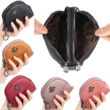 Small Wallet for Women Leather Mini Coin Purse Credit Card Holder Zipper Clutch