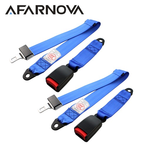 2X 2 Point Harness Replace Seatbelt Buckle Clip Blue Adjustable For Mtsu