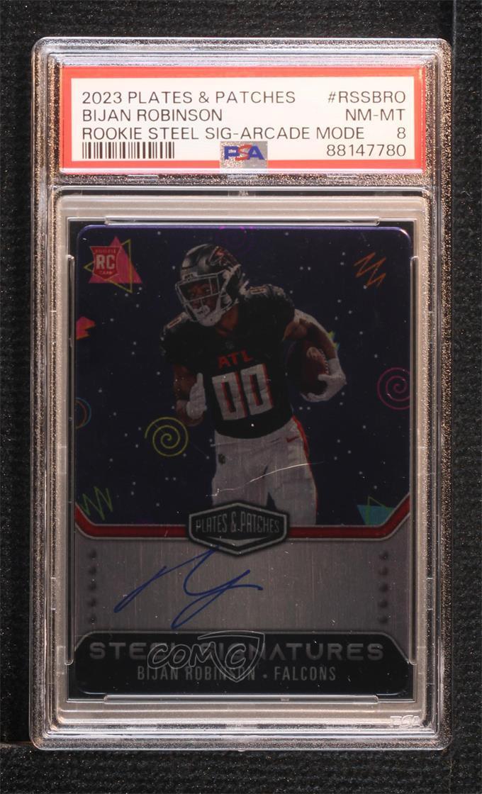 Bijan Robinson Panini Plates & Patches Rookie Steel Signatures #RSSBRO Arcade Mode
