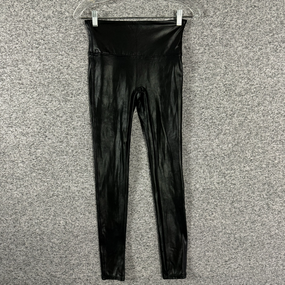 Spanx Women's Size Medium Black High Waisted Faux Leather Leggings